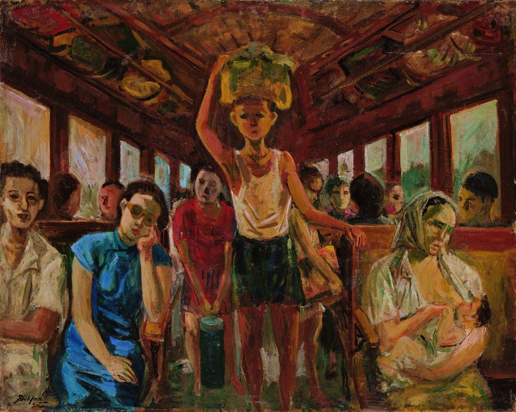 鄭世璠〈三等車內〉In the Third-class Car（高雄市立美術館典藏）