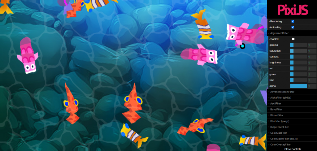 Pixi JS 網站範例截圖